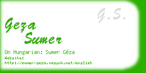 geza sumer business card